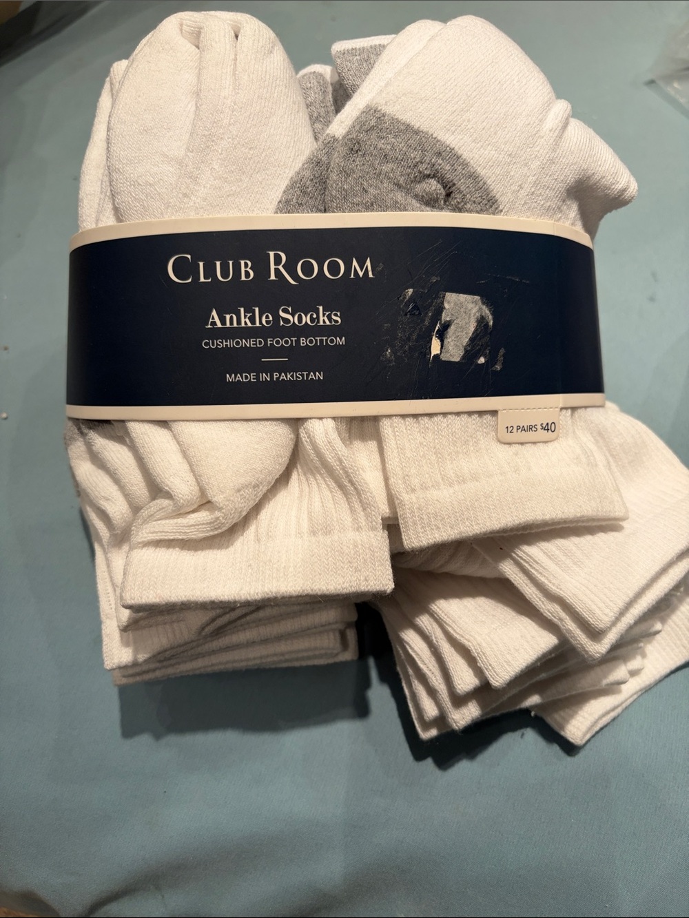 Club Room White Ankle Athletic Socks - Pack